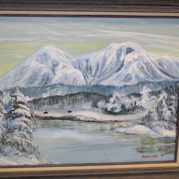 Gelseichter Original "Winter Mountain" Fine Art - Picture 1 of 5